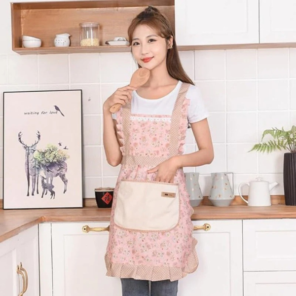 Tablier de Cuisine Imperméable en Coton à Motif Floral Electro Paris