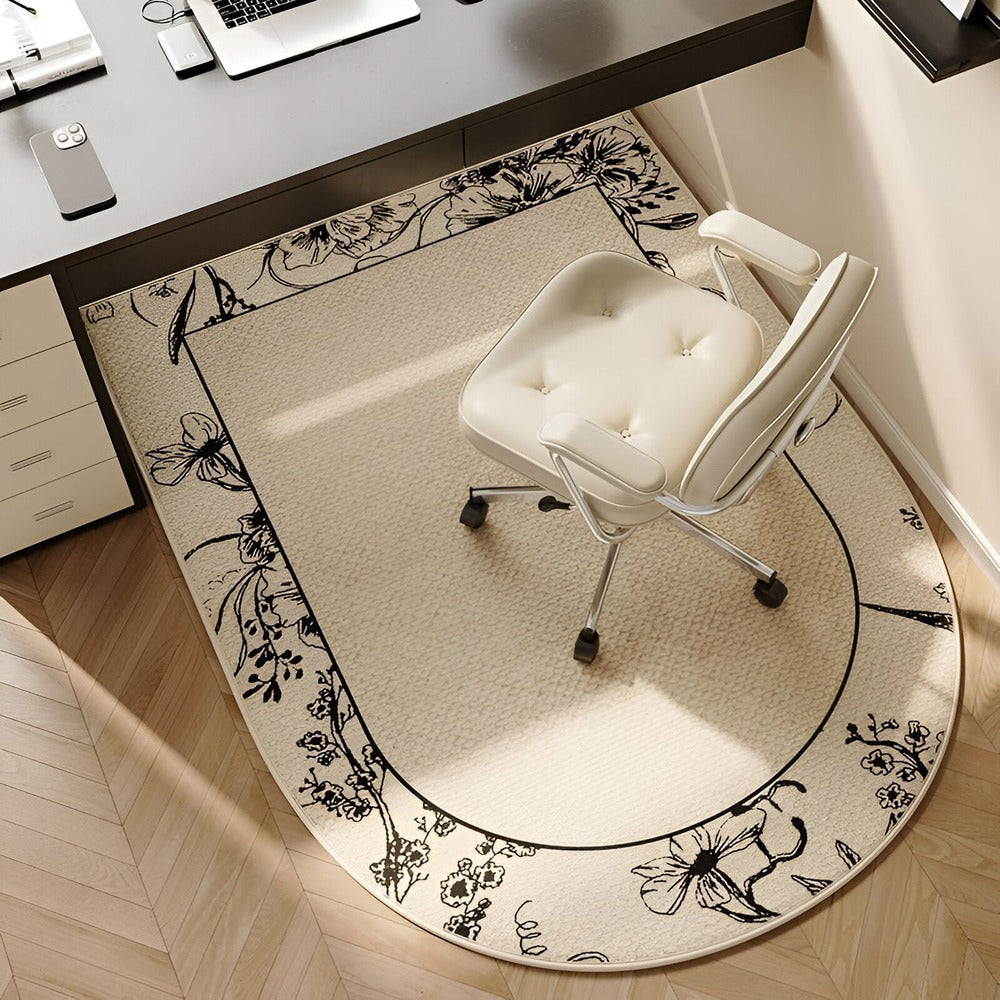 Tapis de Sol en Velours Beige – Confort Antidérapant pour Salon et Bureau Tapis Electro Paris H 60x90cm