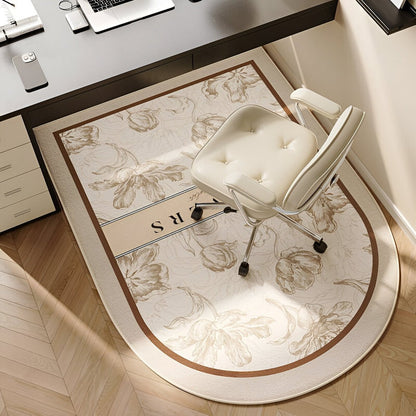 Tapis de Sol en Velours Beige – Confort Antidérapant pour Salon et Bureau Tapis Electro Paris I 60x90cm