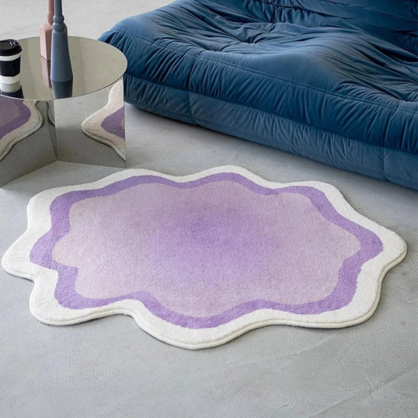 Tapis Décoratif Pastel Forme Organique