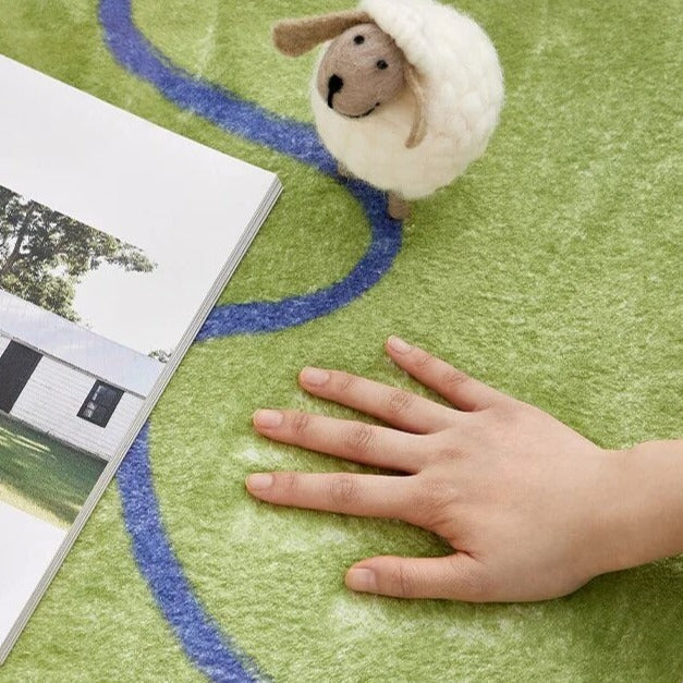 Tapis Puzzle Coloré Antidérapant en Polyester - Décoration Unique pour Salon Tapis Electro Paris