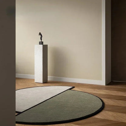 Tapis Rond Irrégulier en Polyester – Élégant Tapis Moderne pour Salon Tapis Electro Paris