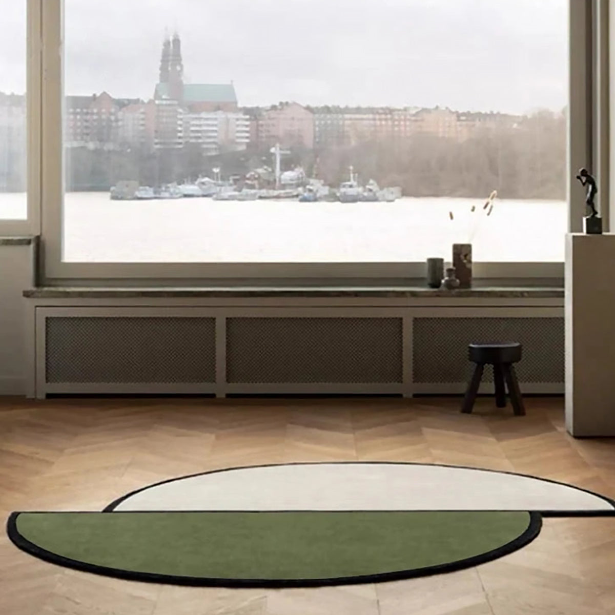 Tapis Rond Irrégulier en Polyester – Élégant Tapis Moderne pour Salon Tapis Electro Paris