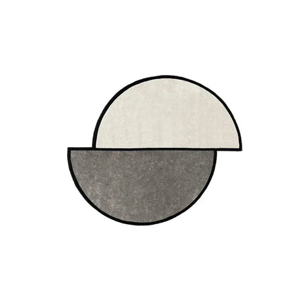 Tapis Rond Irrégulier en Polyester – Élégant Tapis Moderne pour Salon Tapis Electro Paris Gris foncé 2.5ft x 2.5ft (80 x 80cm)