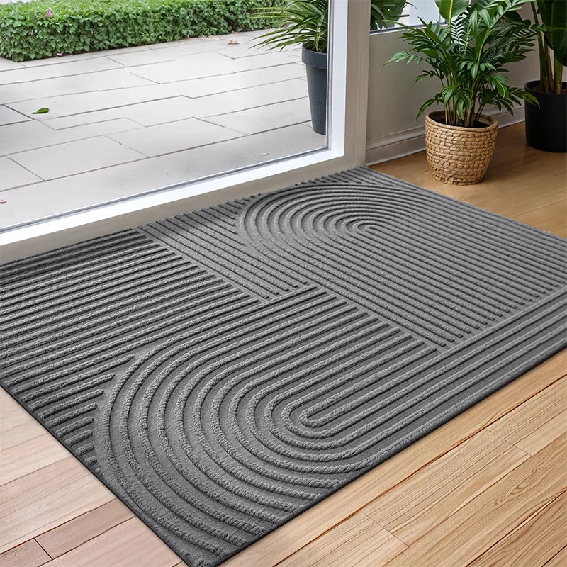Paillasson Absorbant à Profil Bas – Tapis d'Entrée Antidérapant pour Intérieur et Extérieur Tapis de porte Electro Paris Gris A 45cm x 75cm