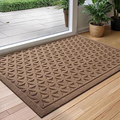 Paillasson Absorbant à Profil Bas – Tapis d'Entrée Antidérapant pour Intérieur et Extérieur Tapis de porte Electro Paris Marron B 45cm x 75cm