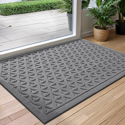 Paillasson Absorbant à Profil Bas – Tapis d'Entrée Antidérapant pour Intérieur et Extérieur Tapis de porte Electro Paris Gris B 45cm x 75cm