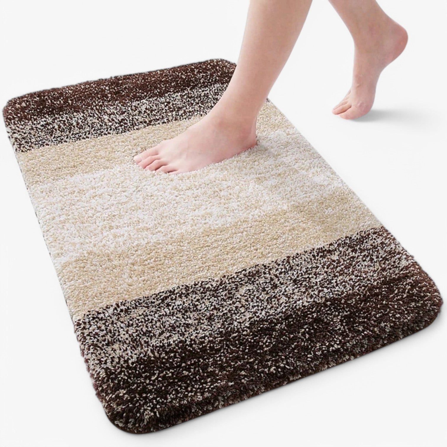 Tapis de Bain Super Absorbant pour Salle de Bain – Tapis Antidérapant à Séchage Rapide Tapis de bain et paillassons Electro Paris Marron 60x90 cm