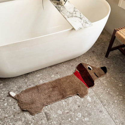 Tapis de Bain Antidérapant en Forme de Teckel Amusant et Douillet Tapis de bain Electro Paris