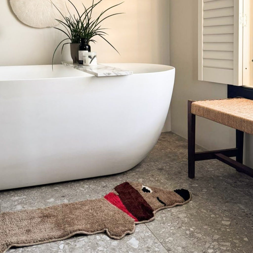 Tapis de Bain Antidérapant en Forme de Teckel Amusant et Douillet Tapis de bain Electro Paris