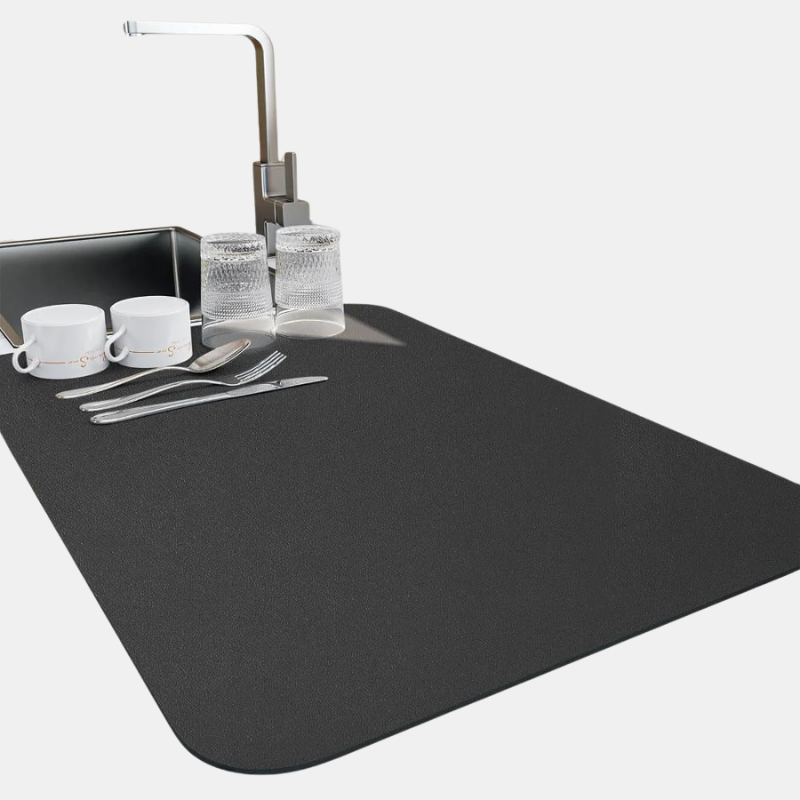 Tapis de Cuisine à Séchage Rapide – Élégant et Fonctionnel Tapis de séchage pour vaisselle Electro Paris Noir Petit (40x50cm)