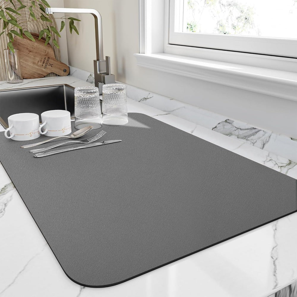 Tapis de Cuisine à Séchage Rapide – Élégant et Fonctionnel Tapis de séchage pour vaisselle Electro Paris Gris Petit (40x50cm)