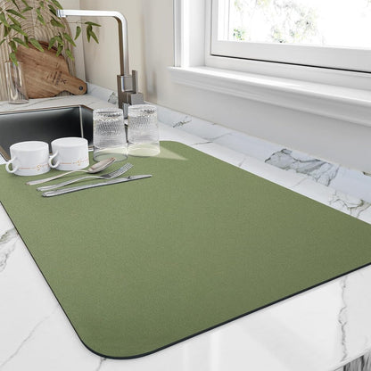 Tapis de Cuisine à Séchage Rapide – Élégant et Fonctionnel Tapis de séchage pour vaisselle Electro Paris Vert Petit (40x50cm)