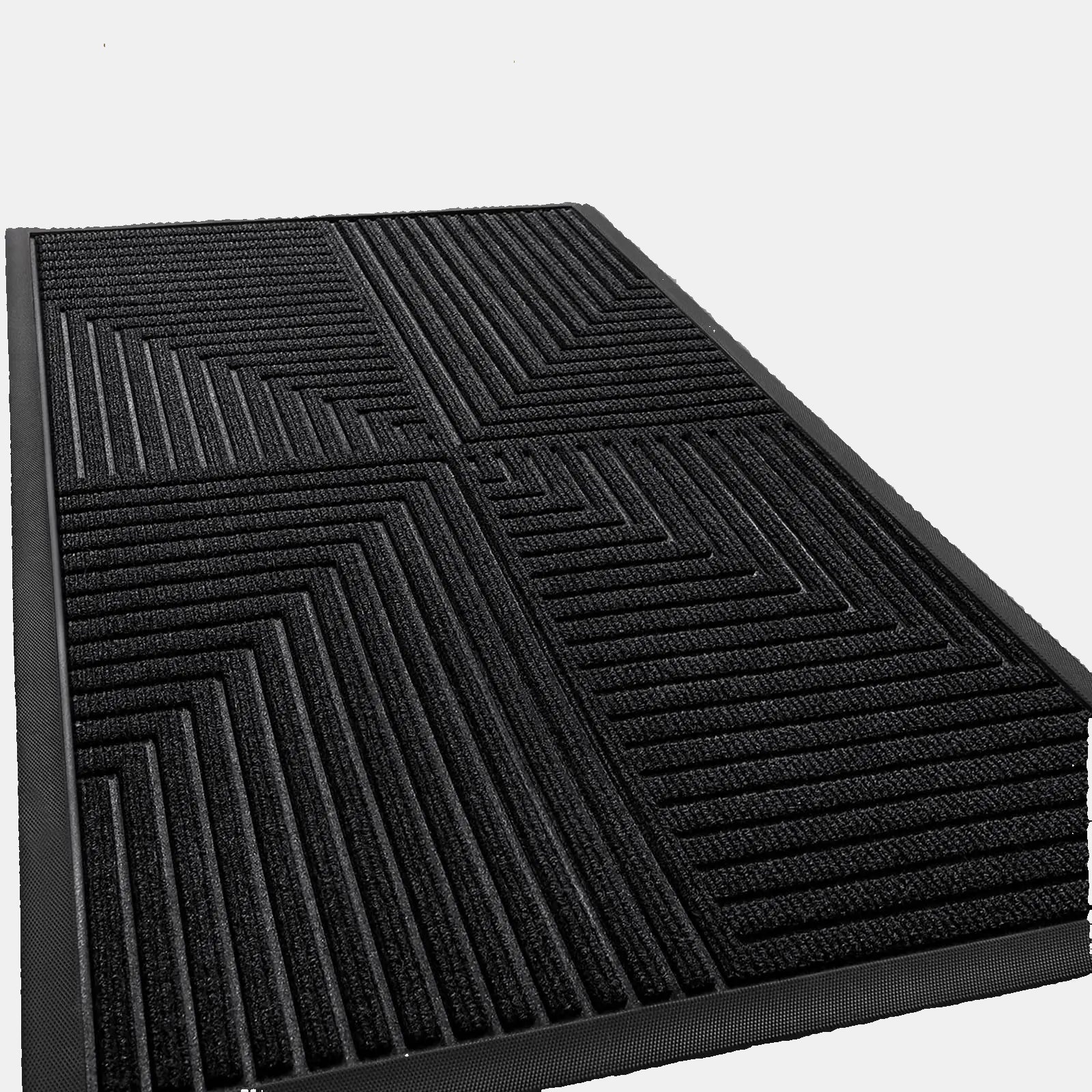 Tapis de Porte Antidérapant pour Intérieur et Extérieur - Durable et Pratique Paillasson Electro Paris Noir 43.3cm x 75cm