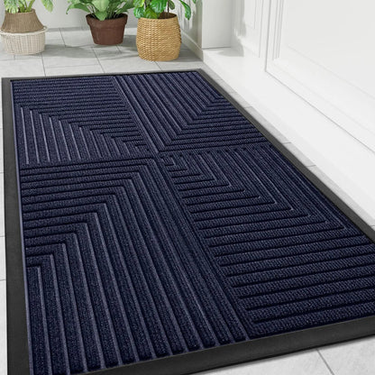 Tapis de Porte Antidérapant pour Intérieur et Extérieur - Durable et Pratique Paillasson Electro Paris Bleu marine 43.3cm x 75cm