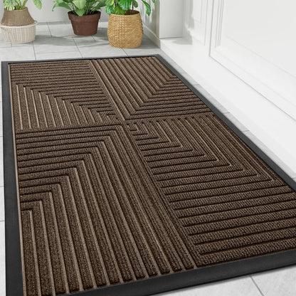 Tapis de Porte Antidérapant pour Intérieur et Extérieur - Durable et Pratique Paillasson Electro Paris Marron 43.3cm x 75cm