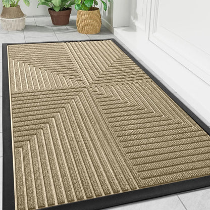 Tapis de Porte Antidérapant pour Intérieur et Extérieur - Durable et Pratique Paillasson Electro Paris Beige 43.3cm x 75cm