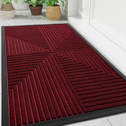 Tapis de Porte Antidérapant pour Intérieur et Extérieur - Durable et Pratique Paillasson Electro Paris Rouge 43.3cm x 75cm
