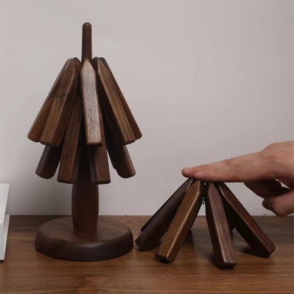 Dessous-de-Plat Magnétique en Noyer – Ensemble de Tapis Emboîtables pour Table de Cuisine Décor de table Electro Paris