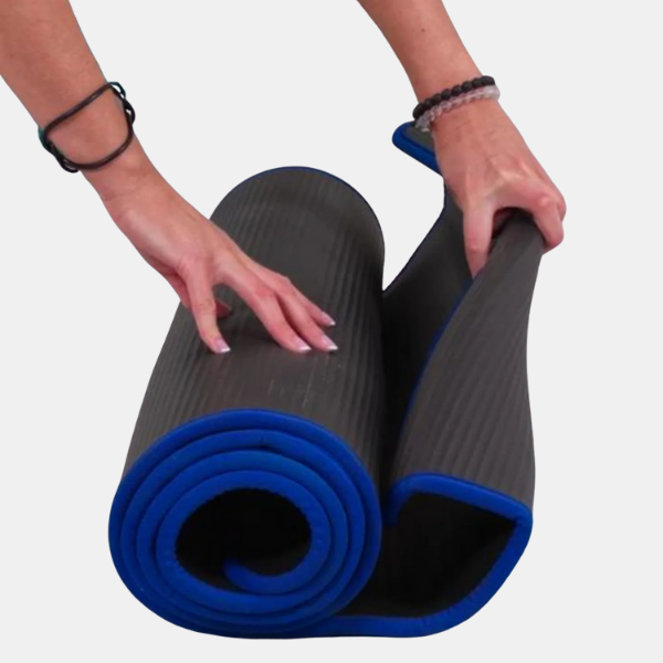 Tapis de Yoga Chauffant Pliable – Extra Épais et Haute Densité Thick Yoga Mat Electro Paris Noir avec Bleu