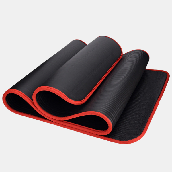Tapis de Yoga Chauffant Pliable – Extra Épais et Haute Densité Thick Yoga Mat Electro Paris Noir avec Rouge
