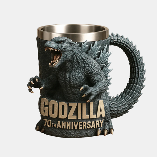 Tasse à Café Créative en Céramique 3D – Design de Monstre Amusant pour un Moment Café Original Tasses Electro Paris Gris Godzilla
