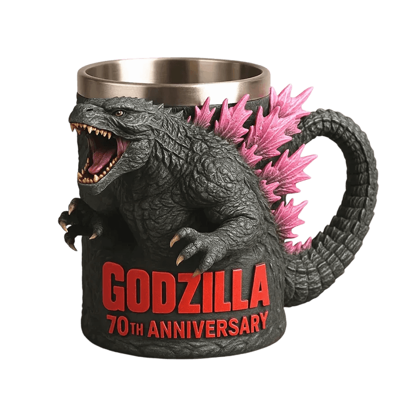 Tasse à Café Créative en Céramique 3D – Design de Monstre Amusant pour un Moment Café Original Tasses Electro Paris Rose Godzilla