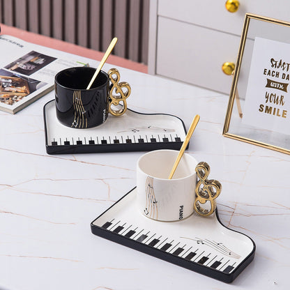 Tasses à Café Élégantes en Céramique avec Motif Piano – Idéal pour Musiciens Tasses et mugs Electro Paris