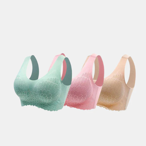 Soutien-Gorge Ultra-Confort – Maintien Toute La Journée Avec Un Ajustement Tout En Douceur (Lot De 3) Bras Electro Paris Mélange : Rose Beige Vert M