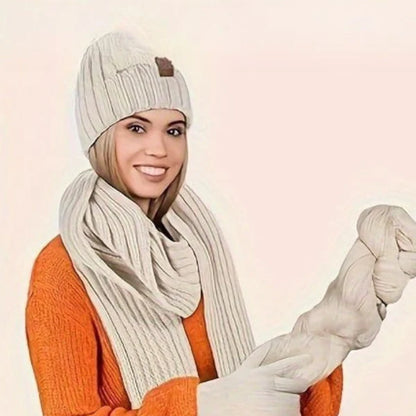Ensemble Tricoté D’hiver 3-en-1 – Bonnet, Écharpe & Gants Tactiles Winter Accessories Set Electro Paris