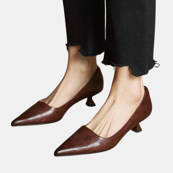 Escarpins en Cuir à Bout Pointu pour Femmes – Style Classique avec Confort Premium Women’s Shoes Electro Paris BrUn 35