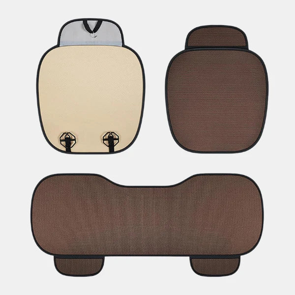 Coussin de Siège Auto Ergonomique – Design Respirant et Anti-Douleur Car Accessories Electro Paris Beige Ensemble de 3 pièces (2 coussins carrés + 1 coussin long)