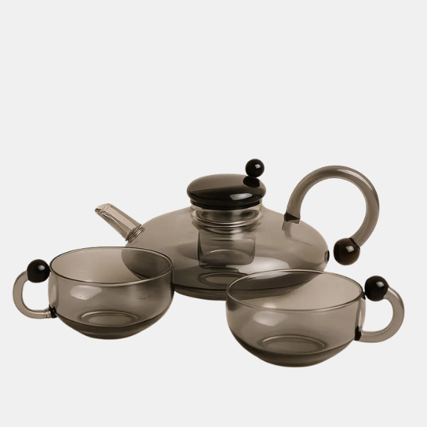 Théière Filtrante Élégance – Infusion Parfaite Electro Paris Gris Théière + 2 Tasses