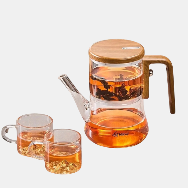Théière Magnétique en Verre Borosilicate – Infusion Élégante Electro Paris Théière + 2 Tasses Offertes