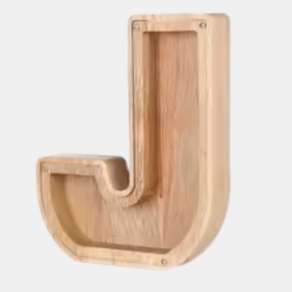 Tirelire Personnalisable – Boîte d’Épargne en Bois avec Initiales Electro Paris J