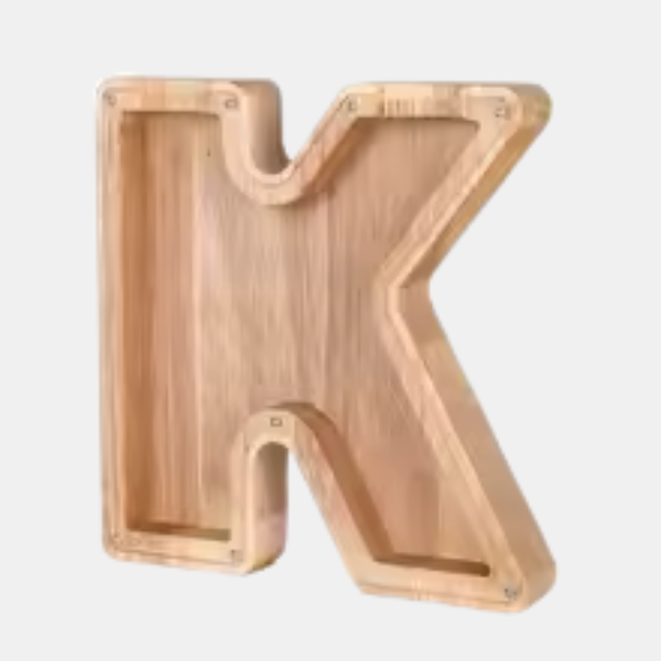 Tirelire Personnalisable – Boîte d’Épargne en Bois avec Initiales Electro Paris K