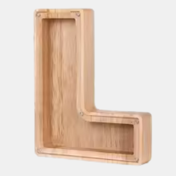 Tirelire Personnalisable – Boîte d’Épargne en Bois avec Initiales Electro Paris L