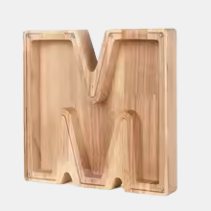 Tirelire Personnalisable – Boîte d’Épargne en Bois avec Initiales Electro Paris M
