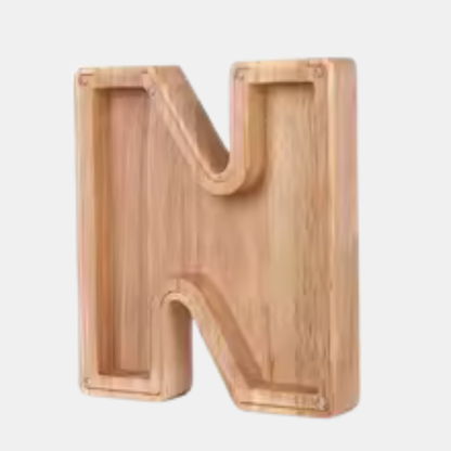Tirelire Personnalisable – Boîte d’Épargne en Bois avec Initiales Electro Paris N