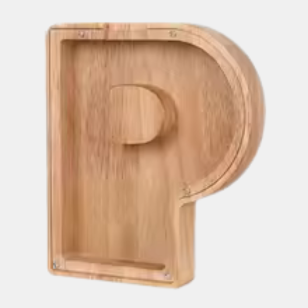 Tirelire Personnalisable – Boîte d’Épargne en Bois avec Initiales Electro Paris P