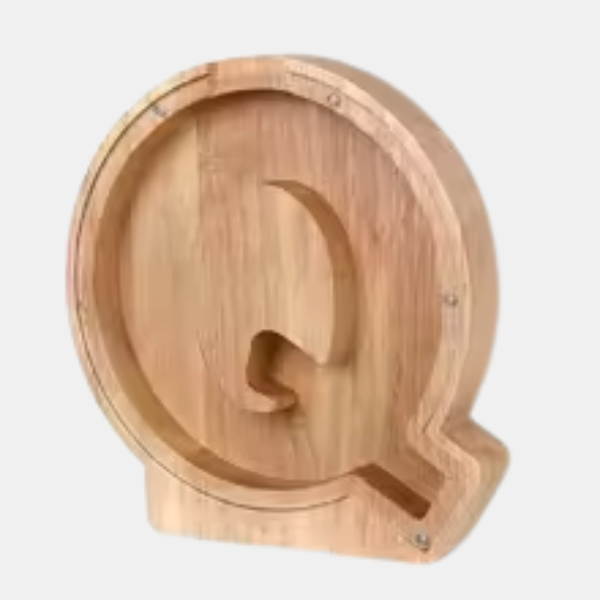 Tirelire Personnalisable – Boîte d’Épargne en Bois avec Initiales Electro Paris Q