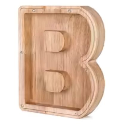 Tirelire Personnalisable – Boîte d’Épargne en Bois avec Initiales Electro Paris B