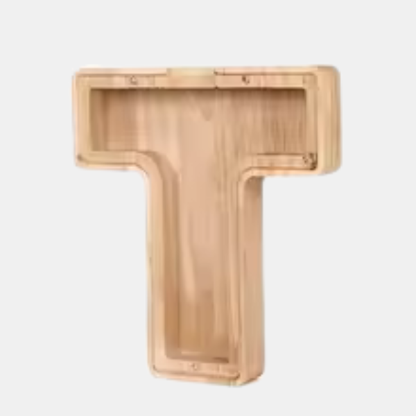 Tirelire Personnalisable – Boîte d’Épargne en Bois avec Initiales Electro Paris T