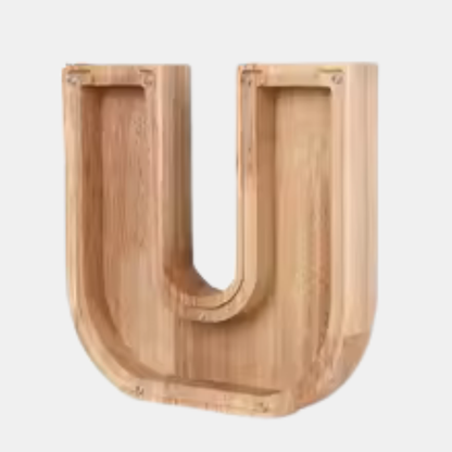 Tirelire Personnalisable – Boîte d’Épargne en Bois avec Initiales Electro Paris U