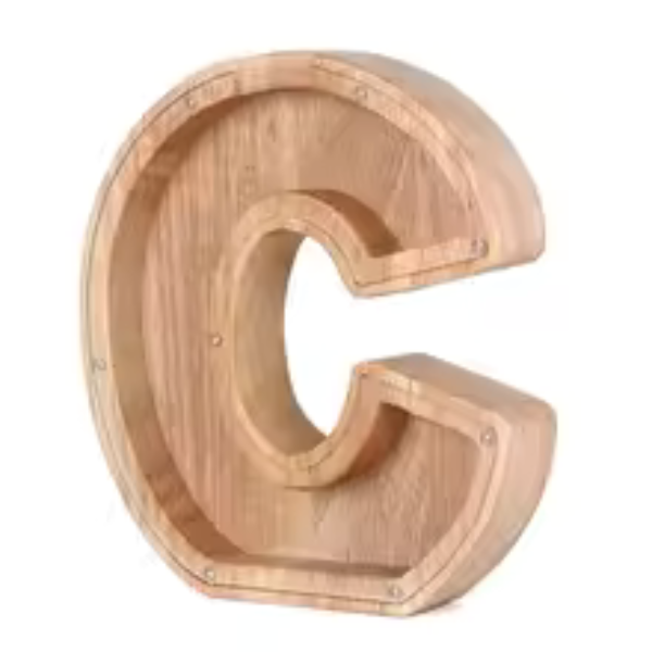Tirelire Personnalisable – Boîte d’Épargne en Bois avec Initiales Electro Paris C