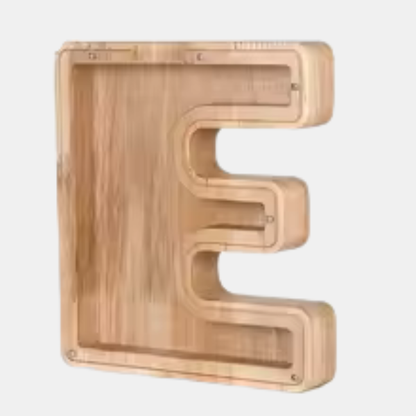 Tirelire Personnalisable – Boîte d’Épargne en Bois avec Initiales Electro Paris E