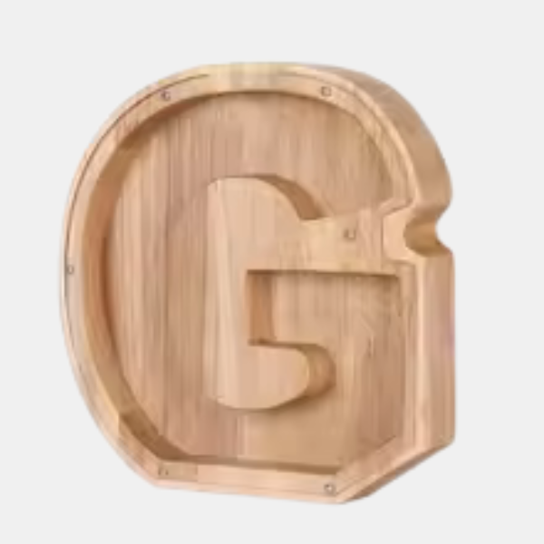 Tirelire Personnalisable – Boîte d’Épargne en Bois avec Initiales Electro Paris G
