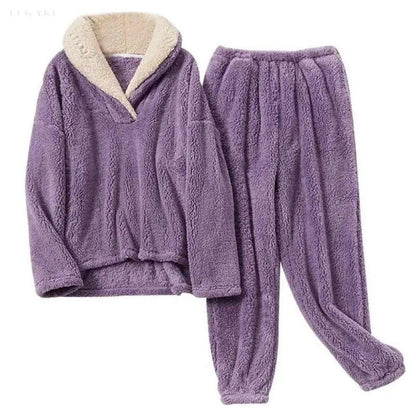 Pyjama En Polaire Sherpa – Confortable, Chaud Et Douillet Pour Les Soirées Froides Pajama set Electro Paris Violet S