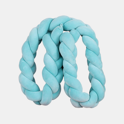 Tour de Lit Tressé, Coussin à Nœuds Doux pour une Décoration de Chambre de Bébé Sûre et Douillette Literie pour bébés Electro Paris Bleu 1M