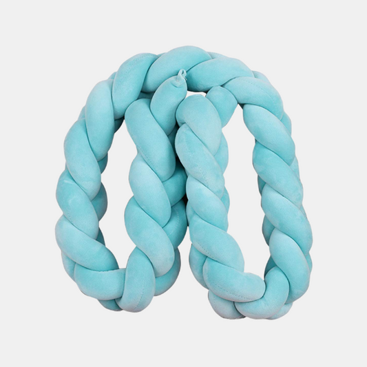 Tour de Lit Tressé, Coussin à Nœuds Doux pour une Décoration de Chambre de Bébé Sûre et Douillette Literie pour bébés Electro Paris Bleu 1M